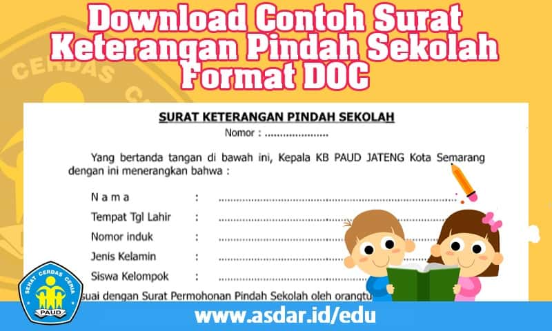 Download Surat Keterangan Pindah Sekolah Anak Paud Format 