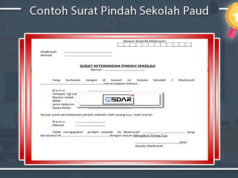 contoh surat pindah sekolah paud