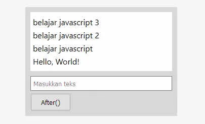 hasil Jquery after()
