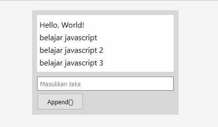 hasil Jquery append()