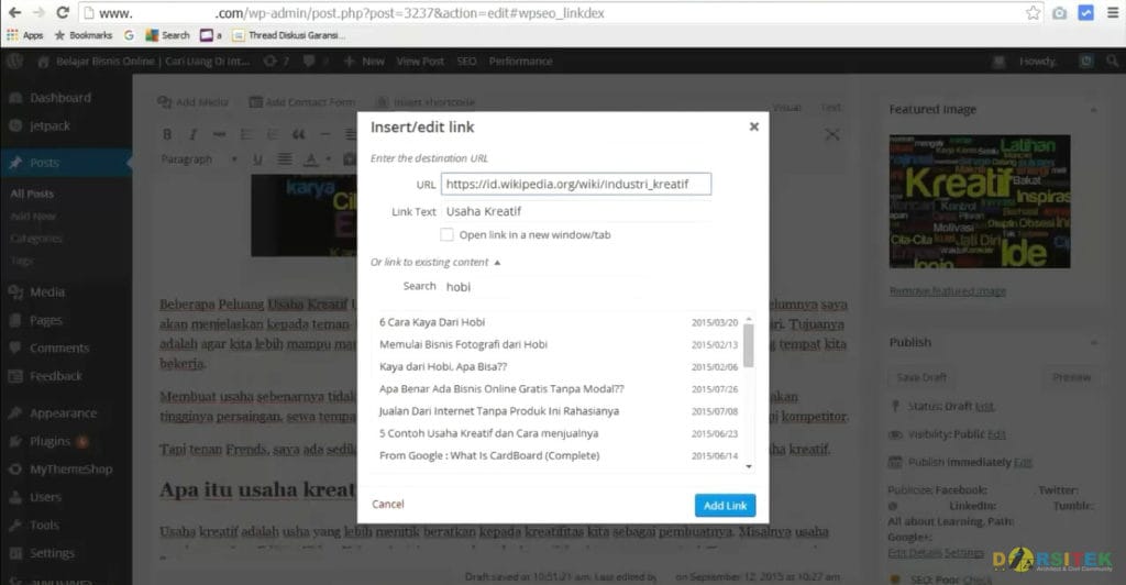insert link referensi kedalam konten