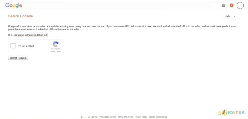 mensubmit url ke google search console
