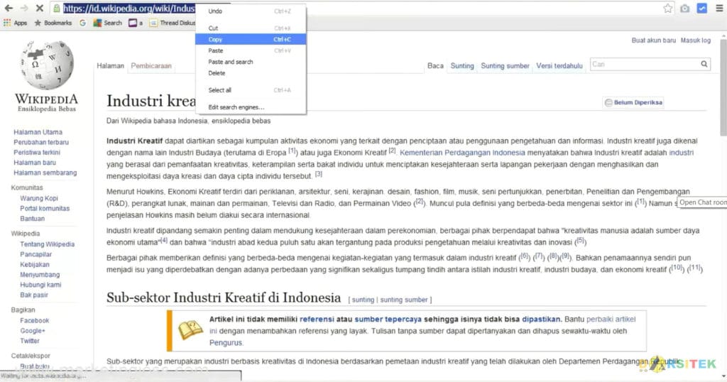 referensi link untuk konten