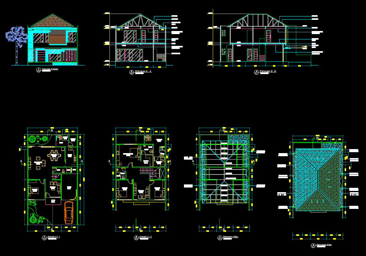 Referensi Gambar Rumah Mewah Type 180 DWG Format AutoCAD Asdar Id