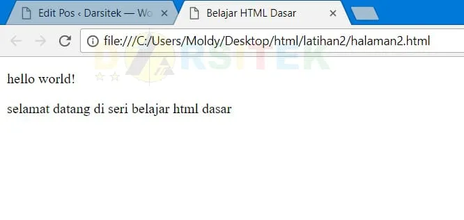tampilan halaman html pada browser