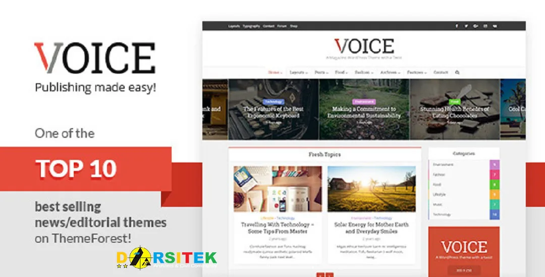 Tema Website Voice v2.6 Clean Magazine WordPress Kode (VOWP024)