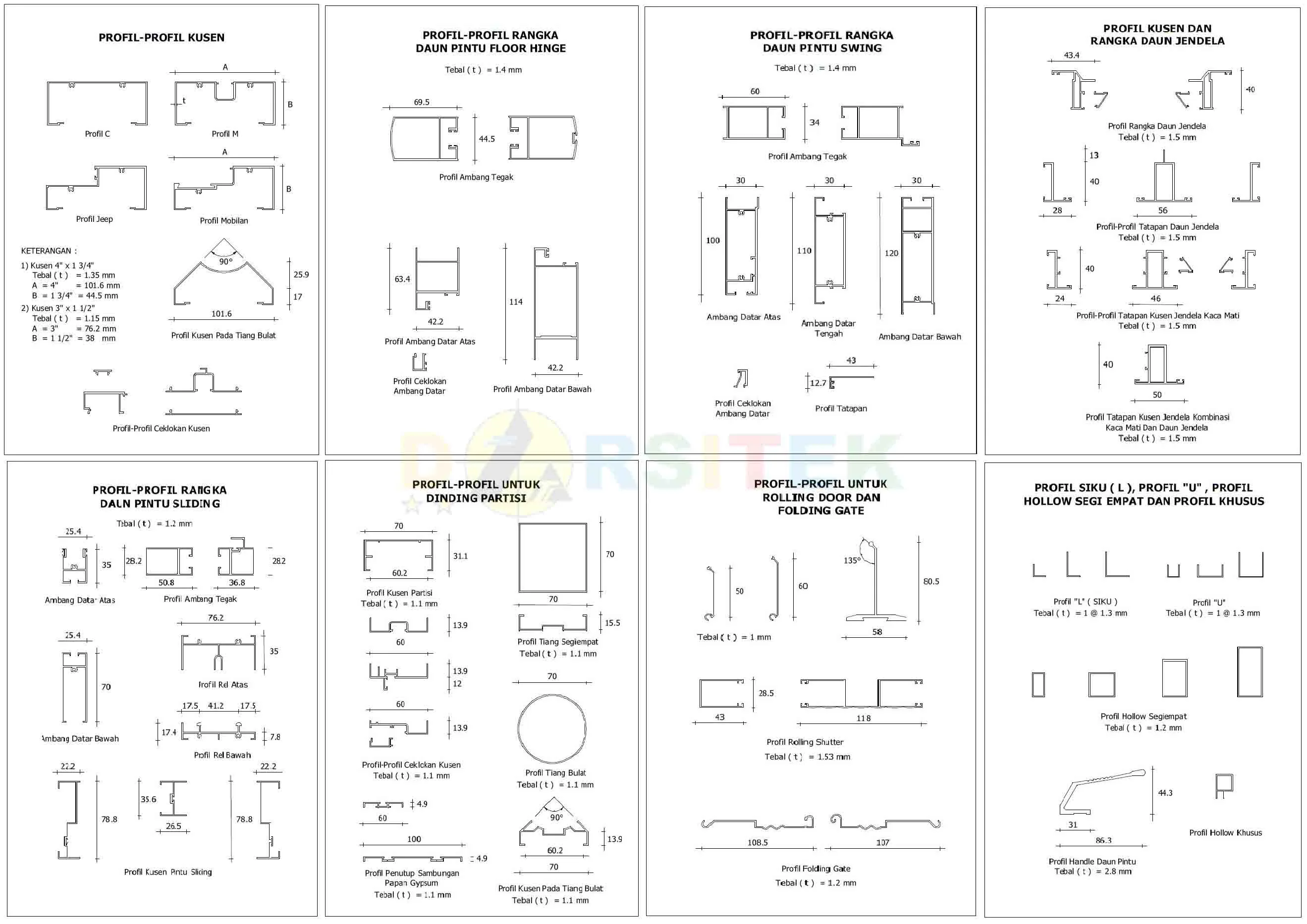 profil kusen, pintu, dan jendela aluminium