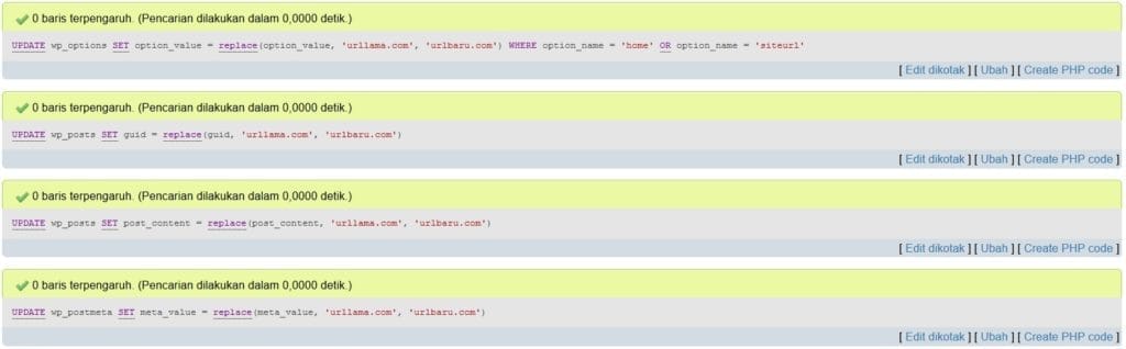 query berhasil dieksekusi