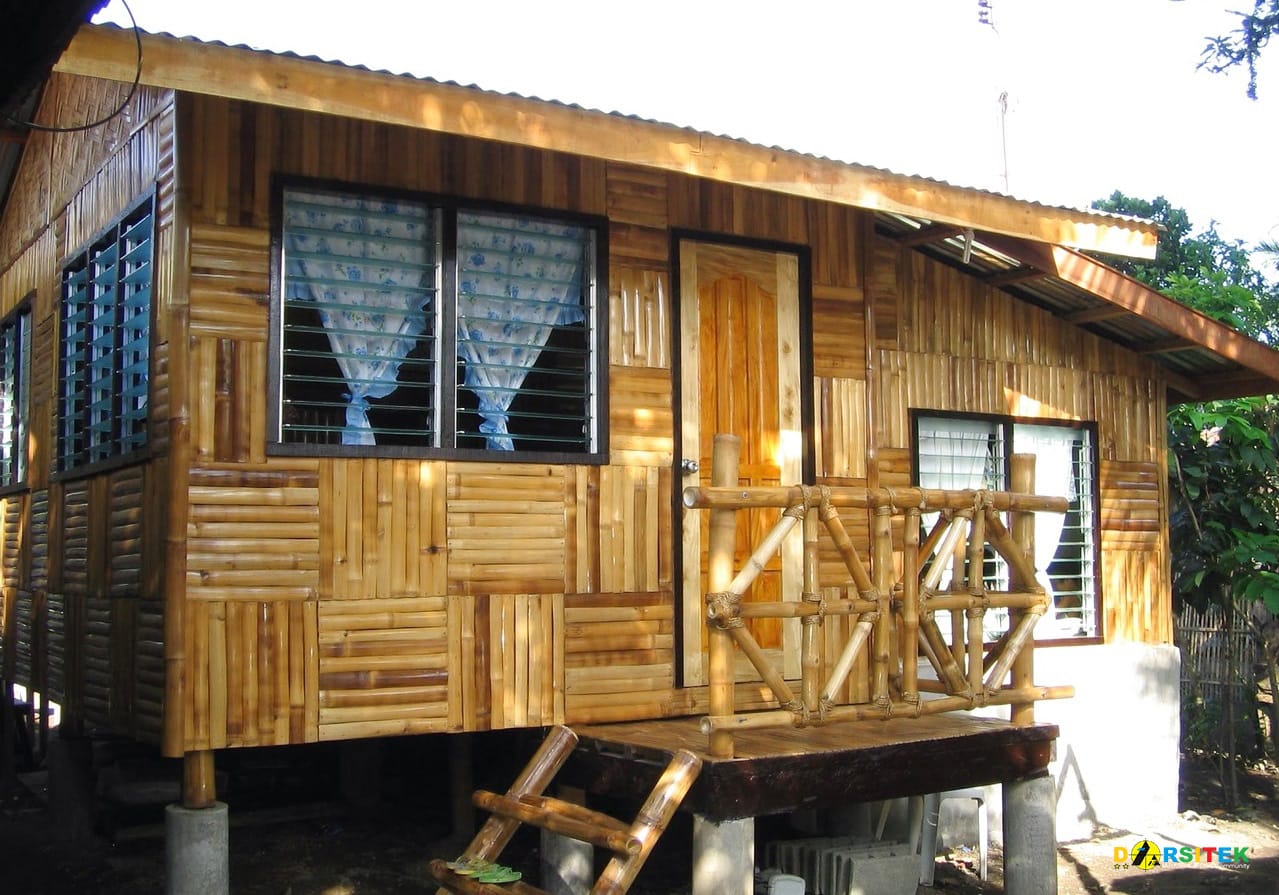 rumah konstruksi dinding bambu