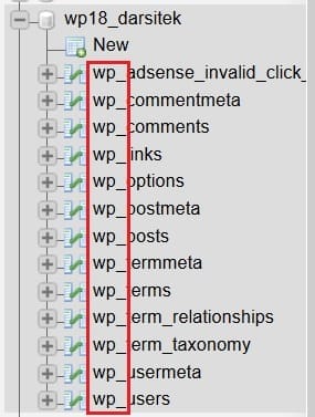 tabel prefix wordpress