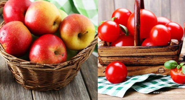 apple and tomatoes