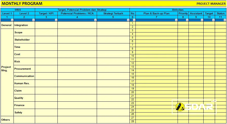 format monthly program untuk project manager format monthly program untuk project manager