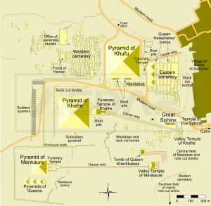 peta lokasi piramida Khufu