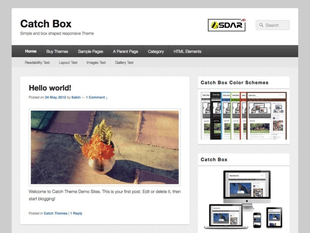 Tema WordPress Catch Box Responsive Gratis - Asdar Id
