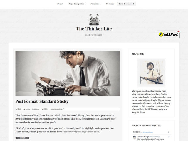 the thinker lite wordpress
