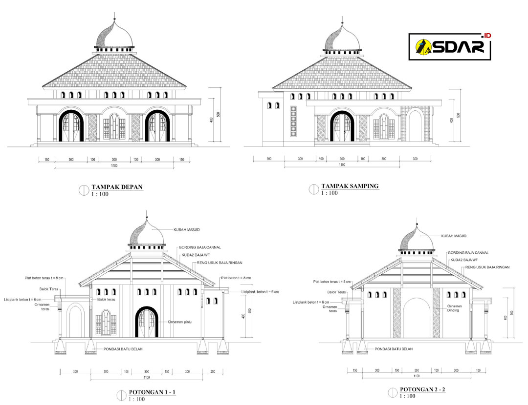 Gambar Desain Masjid Autocad Rumah Joglo Limasan Work