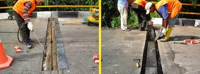 pemasangan tali dan plat baja