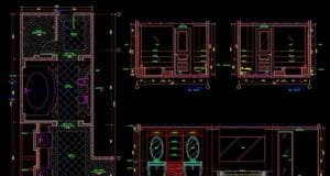 denah dan potongan km atau wc