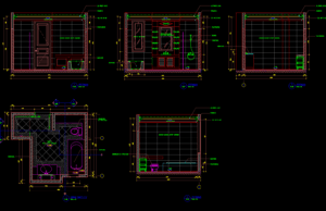 Denah & Potongan KM/WC (Shower, Bathtub dan Wastafel) File AutoCAD desain denah dan potongan kamar mandi