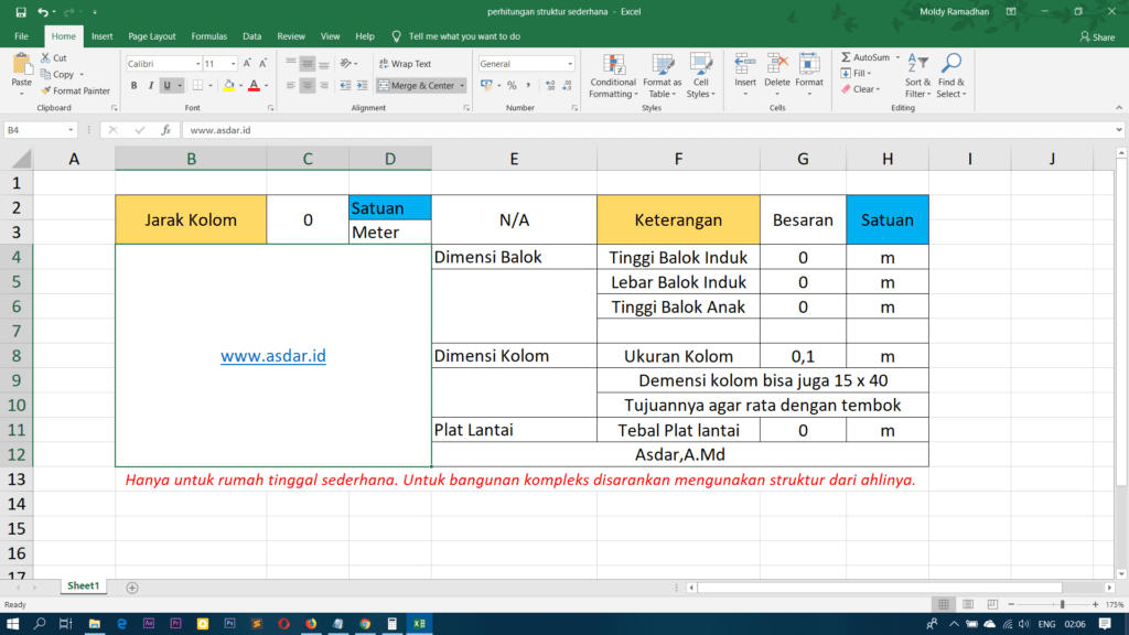 excel struktur