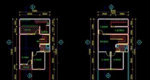 gambar rumah tinggal 6x7m file dwg