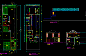 Download Gambar Rumah Tinggal 10x33m Format DWG (File AutoCAD) rumah tinggal 10x33M