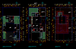 Download Gambar Rumah Tinggal 12x23m Format DWG (File AutoCAD) rumah tinggal 12x23M