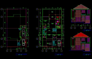 Download Gambar Rumah Tinggal 13x14m Format DWG (File AutoCAD) rumah tinggal 13x14M