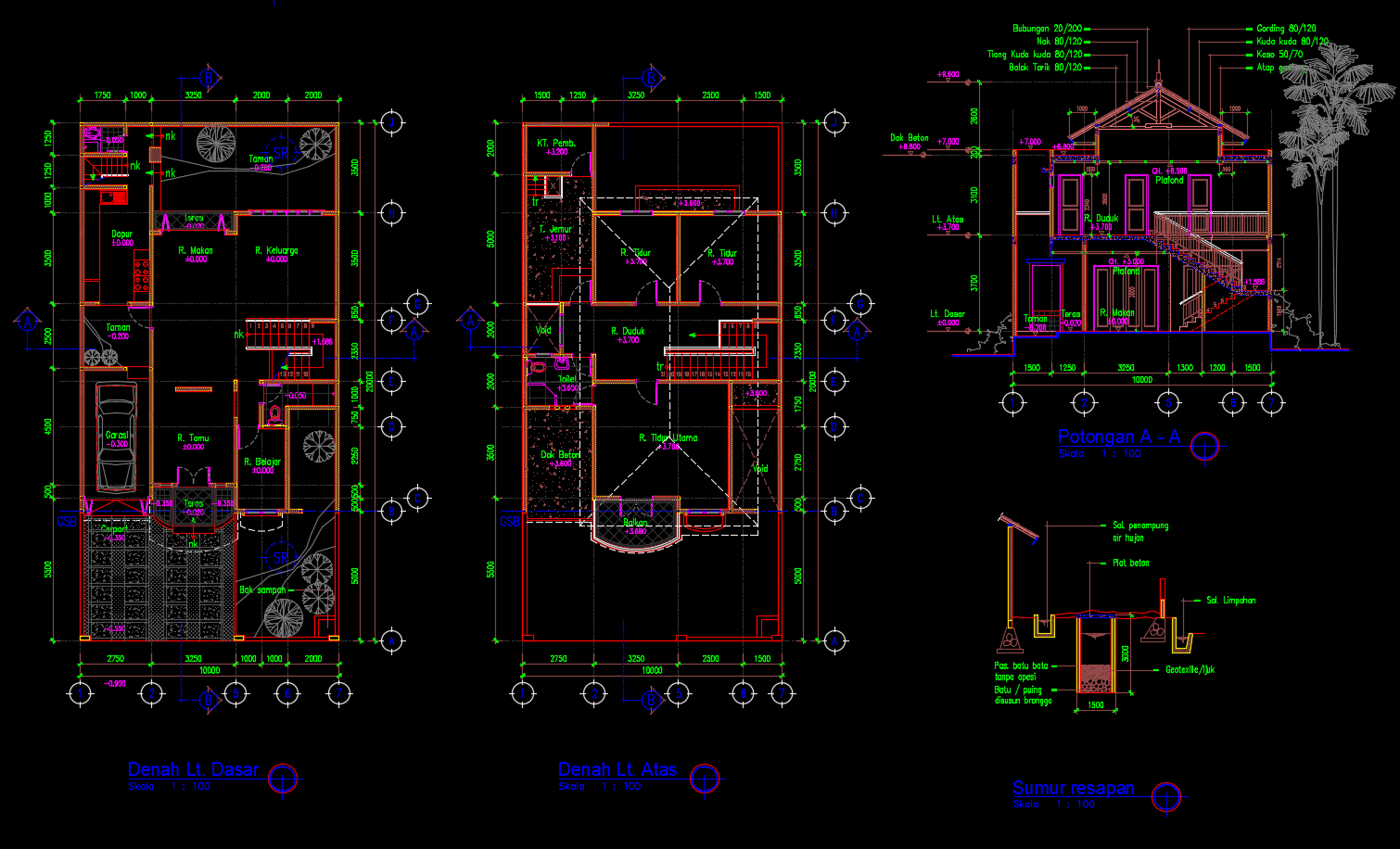 Download Denah  Rumah  Format  Autocad Lengkap Rancanghunian