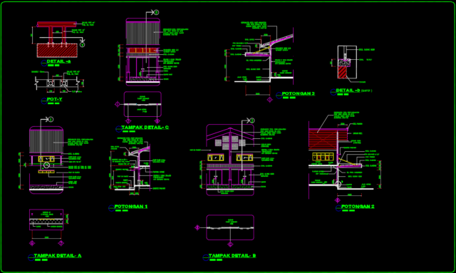 detail tampak potongan pabrik
