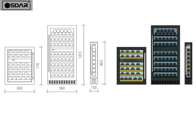 block autocad pendingin anggur