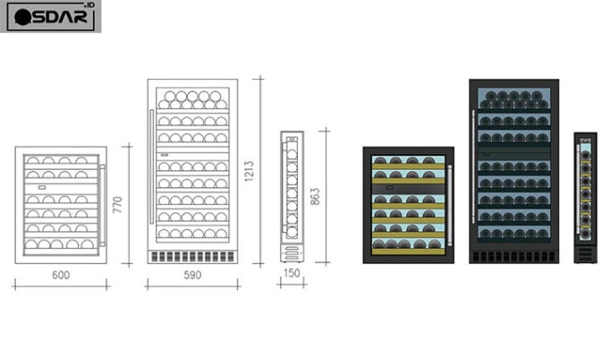block autocad pendingin anggur