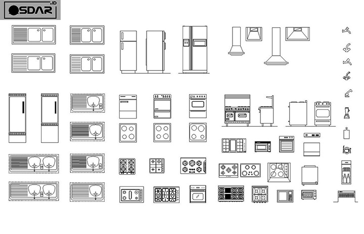 Download Block AutoCAD Peralatan Dapur  Asdar Id