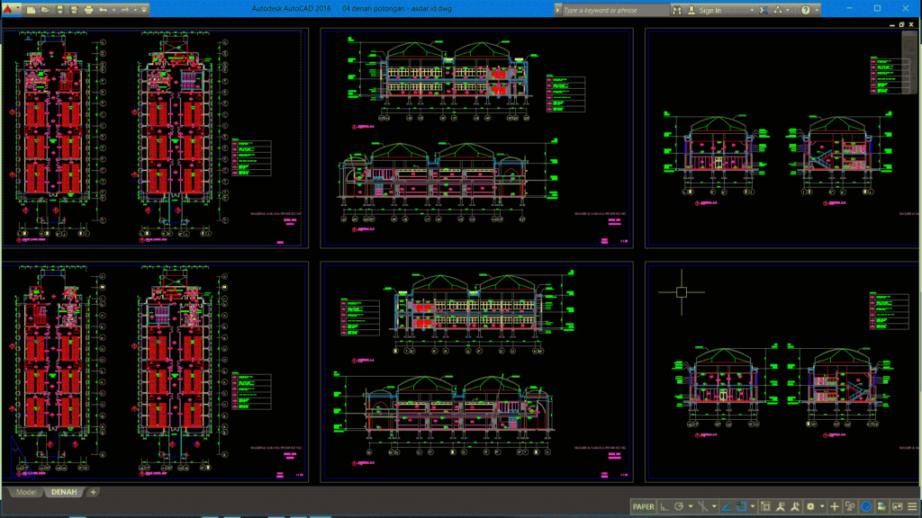  Download  Gambar  Kerja  Masjid DWG  AutoCAD Asdar Id