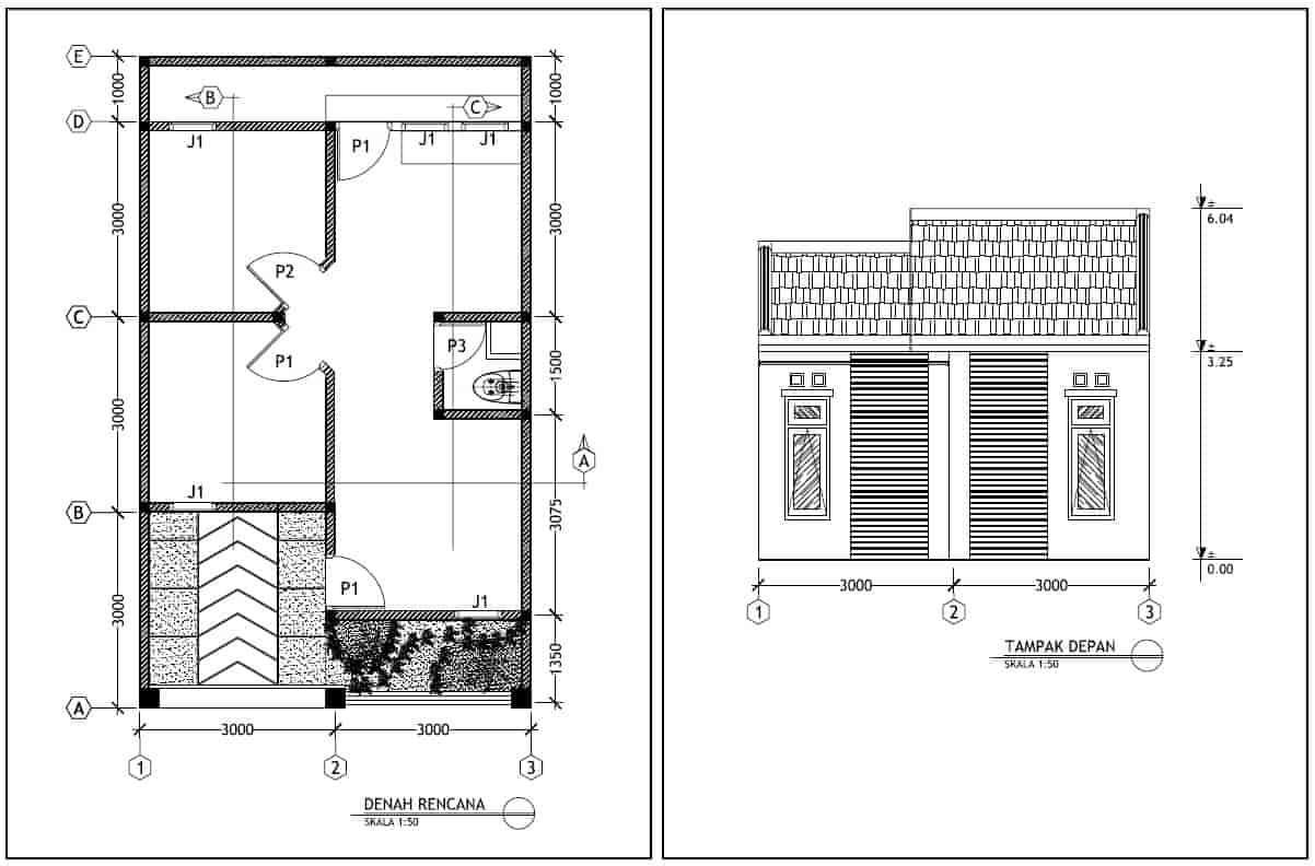 Denahose Desain Denah Rumah Minimalis Lengkap Dengan Potongan