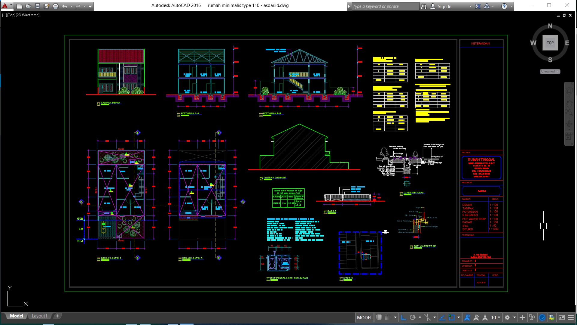 Download Rumah Minimalis Type 110 Format Dwg Autocad Asdar Id