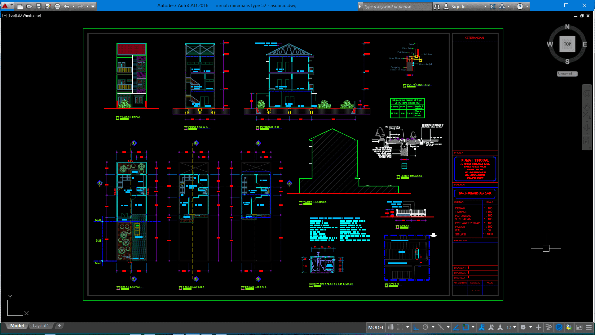 Download Rumah Minimalis Type 52 Format Dwg Autocad Asdar Id