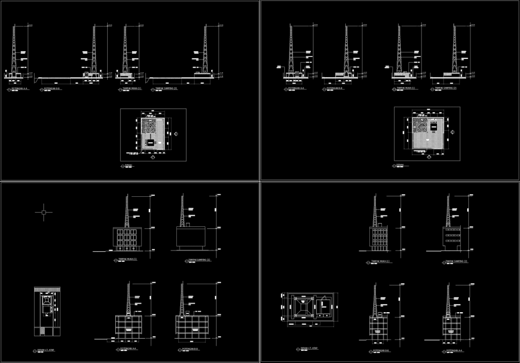 [Gratis] Download Gambar Menara Pemancar Format DWG AutoCAD - Asdar Id