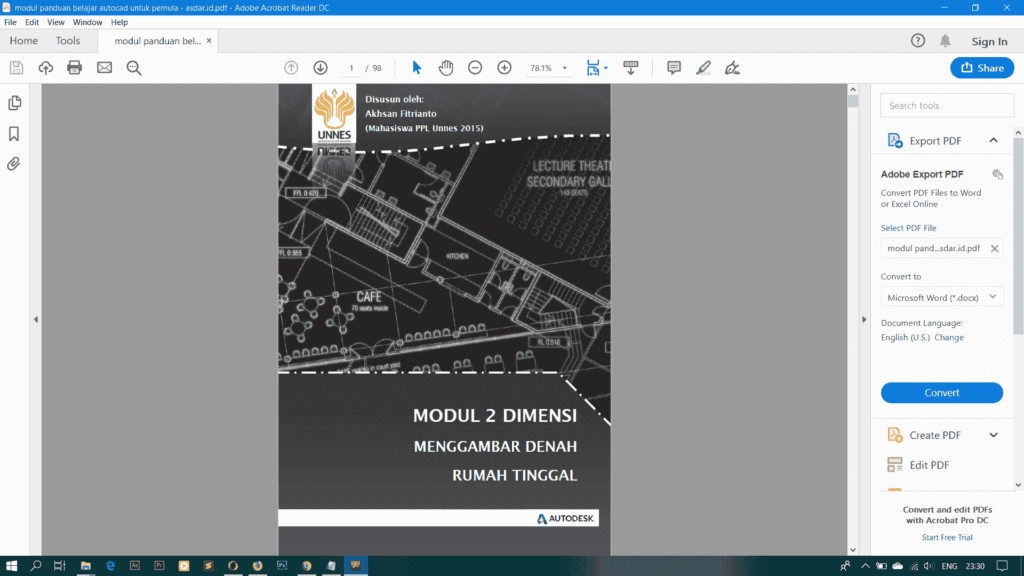 Lengkap Download Modul Panduan Belajar Autocad Untuk Pemula Asdar Id
