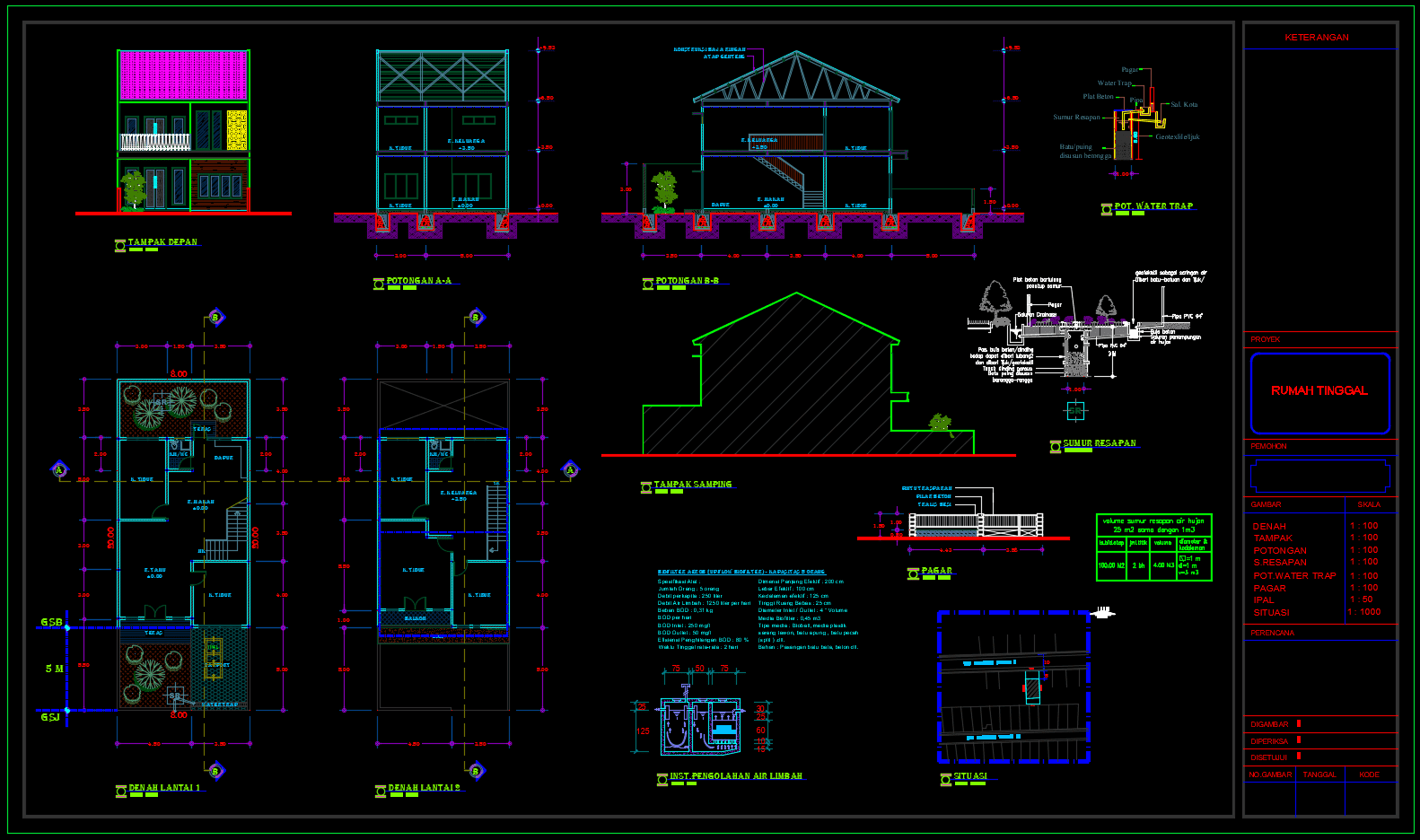 Download Desain Rumah Minimalis 2 Lantai Type 92 Dwg Autocad Asdar Id