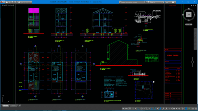 rumah minimalis 3 lantai type 57