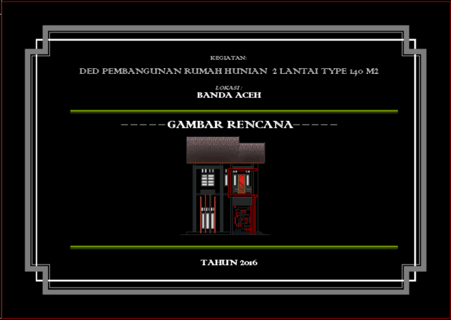 ded pembangunan rumah hunian 2 lantai type 140m2