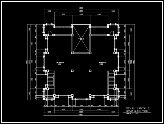 denah lantai 02 masjid