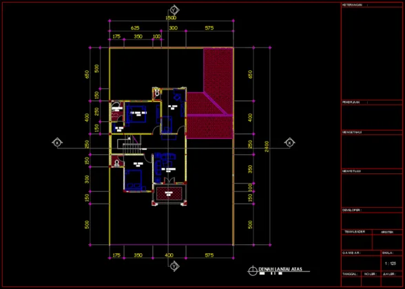 denah lantai 2 rumah klasik mewah