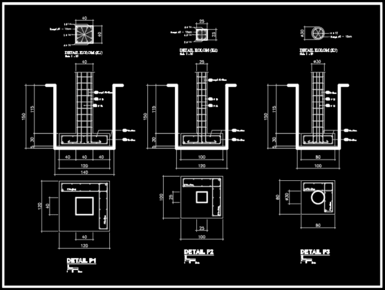 detail pondasi poer masjid