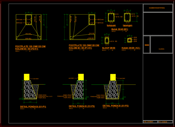 detail pondasi rumah 2 lantai type 2