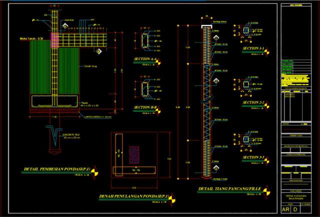 detail pondasi tiang pancang