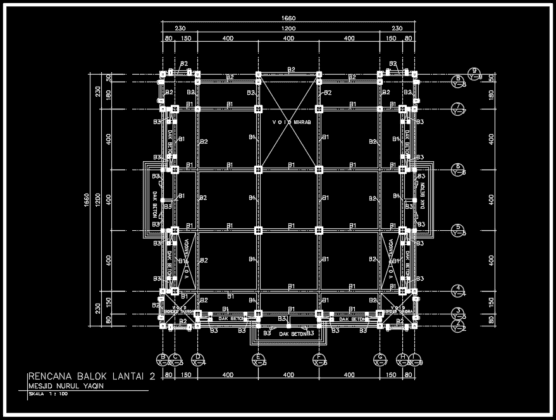 rencana balok lantai 2 masjid
