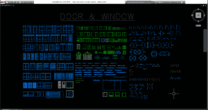 block autocad pintu dan jendela