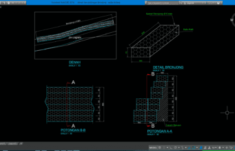 denah dan potongan bronjong